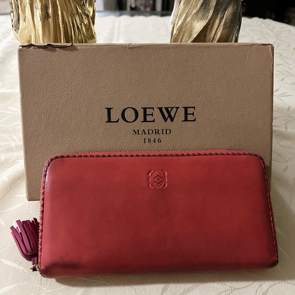 Loewe Lambskin Zip Around Long Wallet